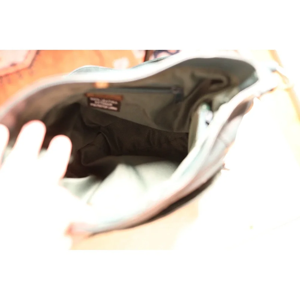 Great American Leatherworks Teal Leather Crossbody Organizer Bag Brass‎ Hardware